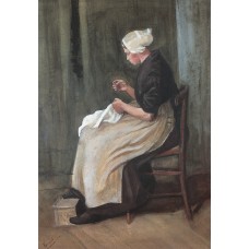 Scheveningen woman sewing