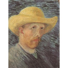 Self portrait with straw hat 4