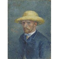 Self portrait with straw hat 5