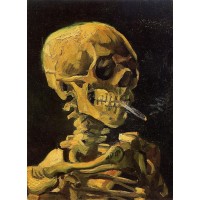 Skull Smoking a Cigarette