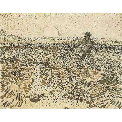 Sower with setting sun