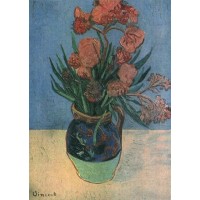 Still life vase with oleanders
