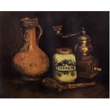 Still Life with Coffee Mill Pipe Case and Jug