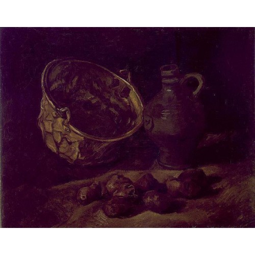 Still Life with Copper Kettle Jar and Potatoes