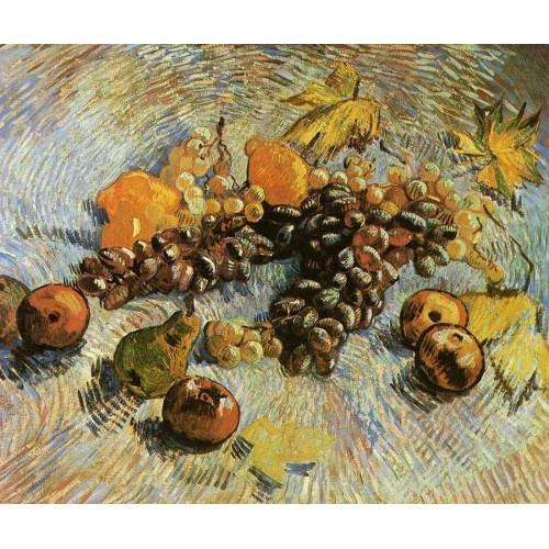 Still Life with Grapes Apples Pears and Lemons