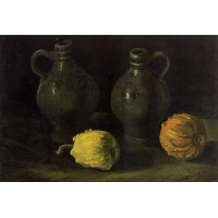Still Life with Two Jars and Two Pumpkins