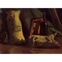 Still Life with Two Sacks and a Bottle