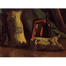 Still Life with Two Sacks and a Bottle