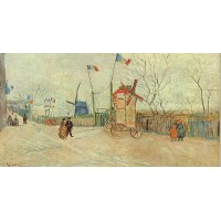 Street Scene in Montmartre Le Moulin a Poivre