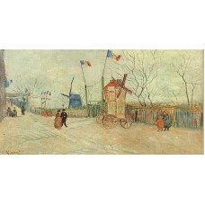 Street Scene in Montmartre Le Moulin a Poivre