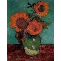 Three Sunflowers in a Vase