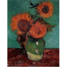 Three Sunflowers in a Vase