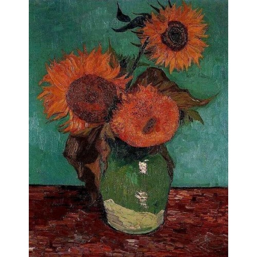 Three Sunflowers in a Vase