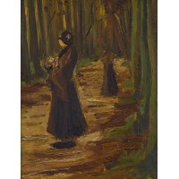 Two women in the woods