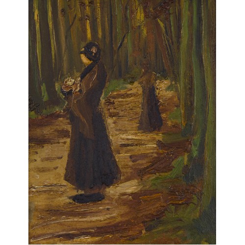 Two women in the woods