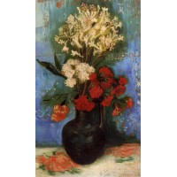 Vase with Carnations and Other Flowers