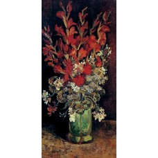 Vase with gladioli and carnations 2