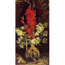 Vase with Gladioli and Carnations