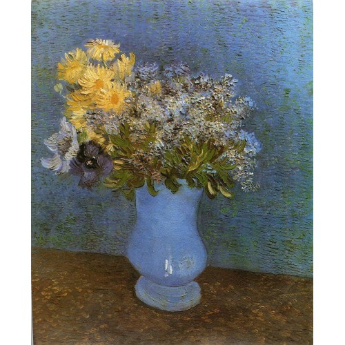 Vase with Lilacs Daisies and Anemomes