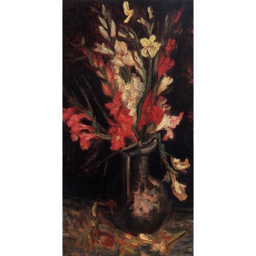 Vase with Red Gladioli