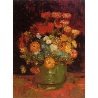 Vase with Zinnias