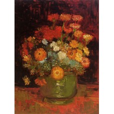 Vase with Zinnias