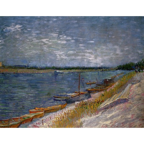 View of a River with Rowing Boats