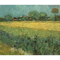 View of Arles with Irises in the Foreground