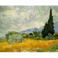 Wheat Field with Cypresses 1