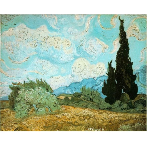 Wheat Field with Cypresses 2