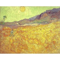 Wheat Fields with Reaper at Sunrise