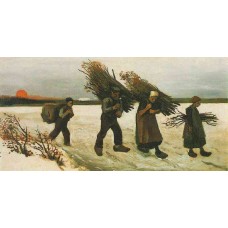 Wood gatherers in the snow