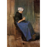 Young Scheveningen Woman Knitting