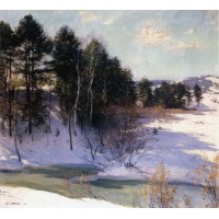 Thawing brook winter shadows 1911