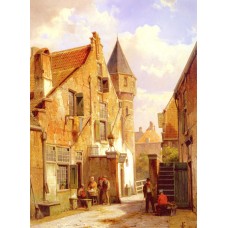 A Street Scene in Leiden