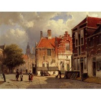 Figures in a Dutch Town Square