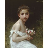 Little girl with a bouquet