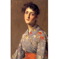 Girl in a Japanese Kimono