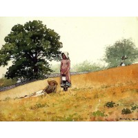 Boy and Girl on a Hillside