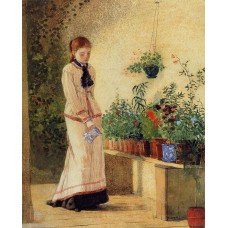 Girl Watering Plants