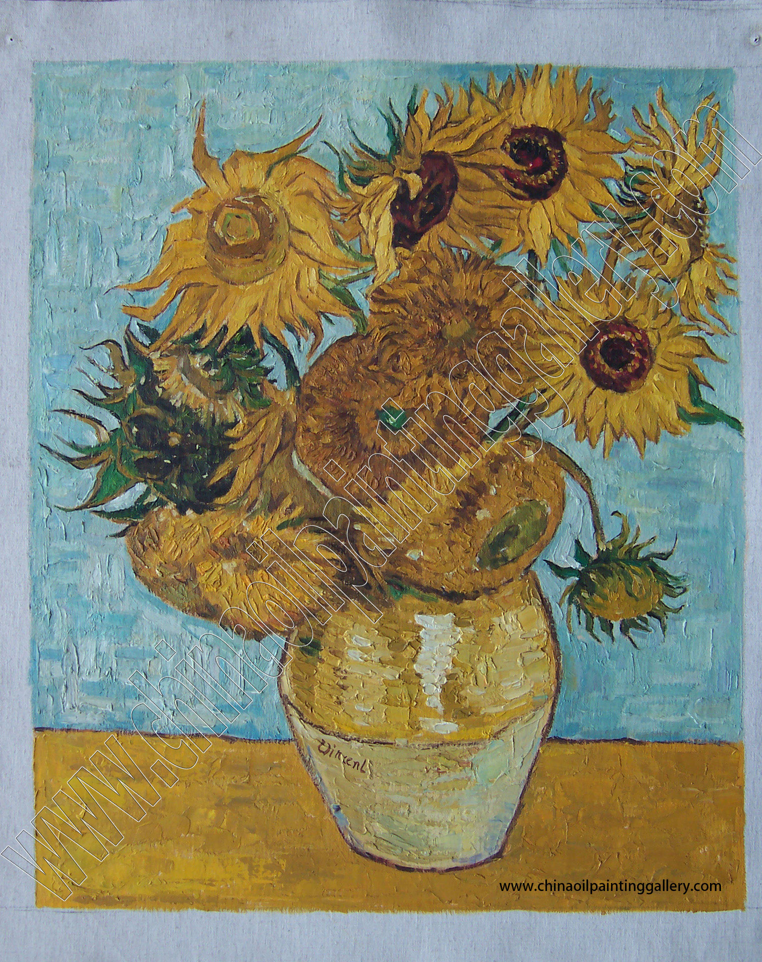 Sunflowers still life in oil canvas Hand painted Oil painting Vincent Van Gogh 