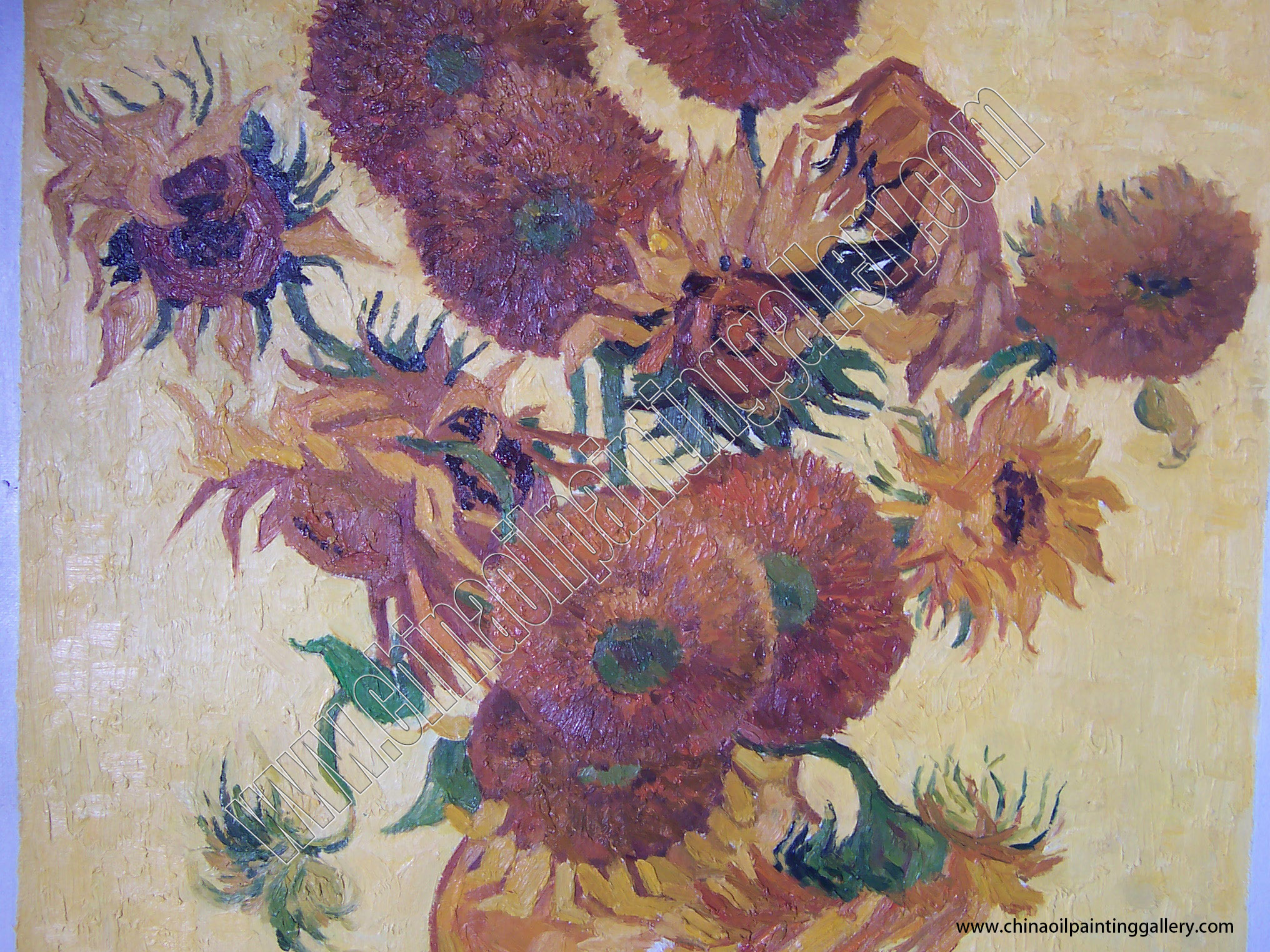 Vincent van Gogh Sunflowers - Oil painting reproductions details 1