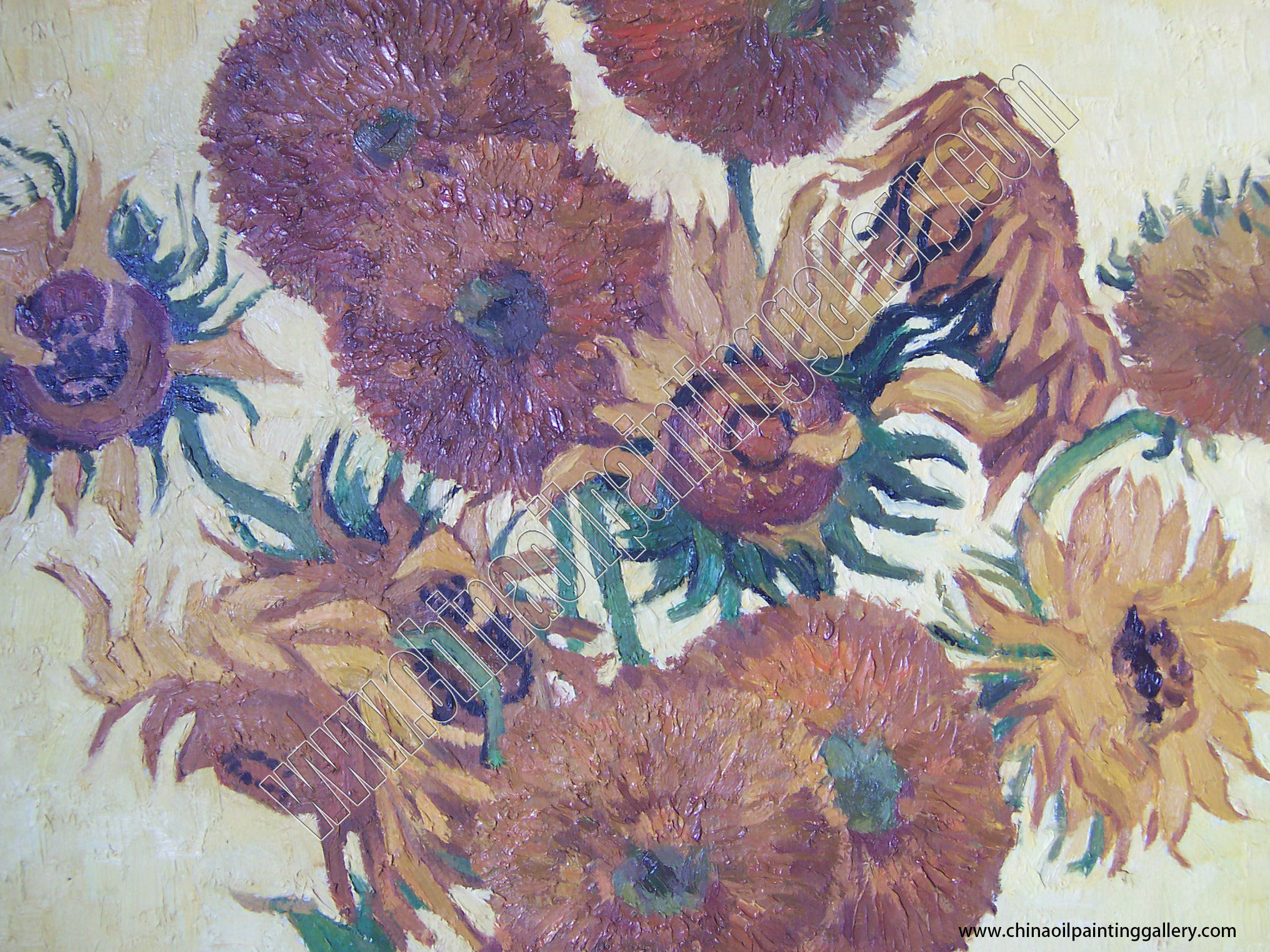 Vincent van Gogh Sunflowers - Oil painting reproductions details 3