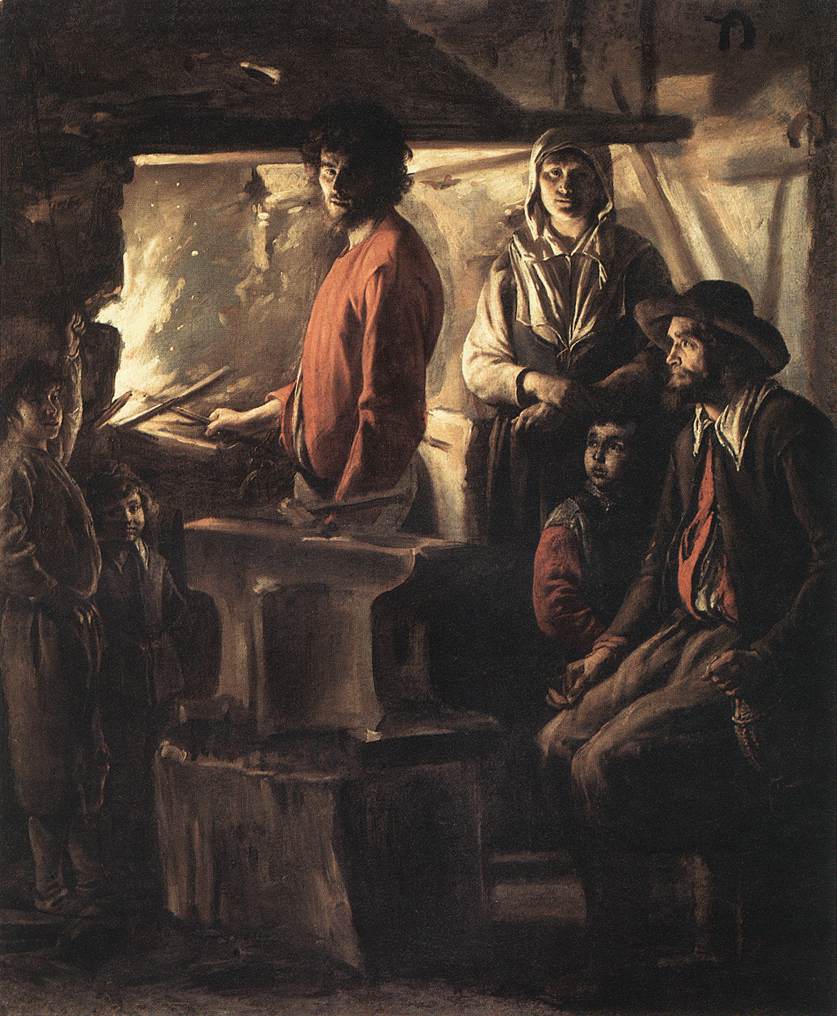 medieval blacksmith painting