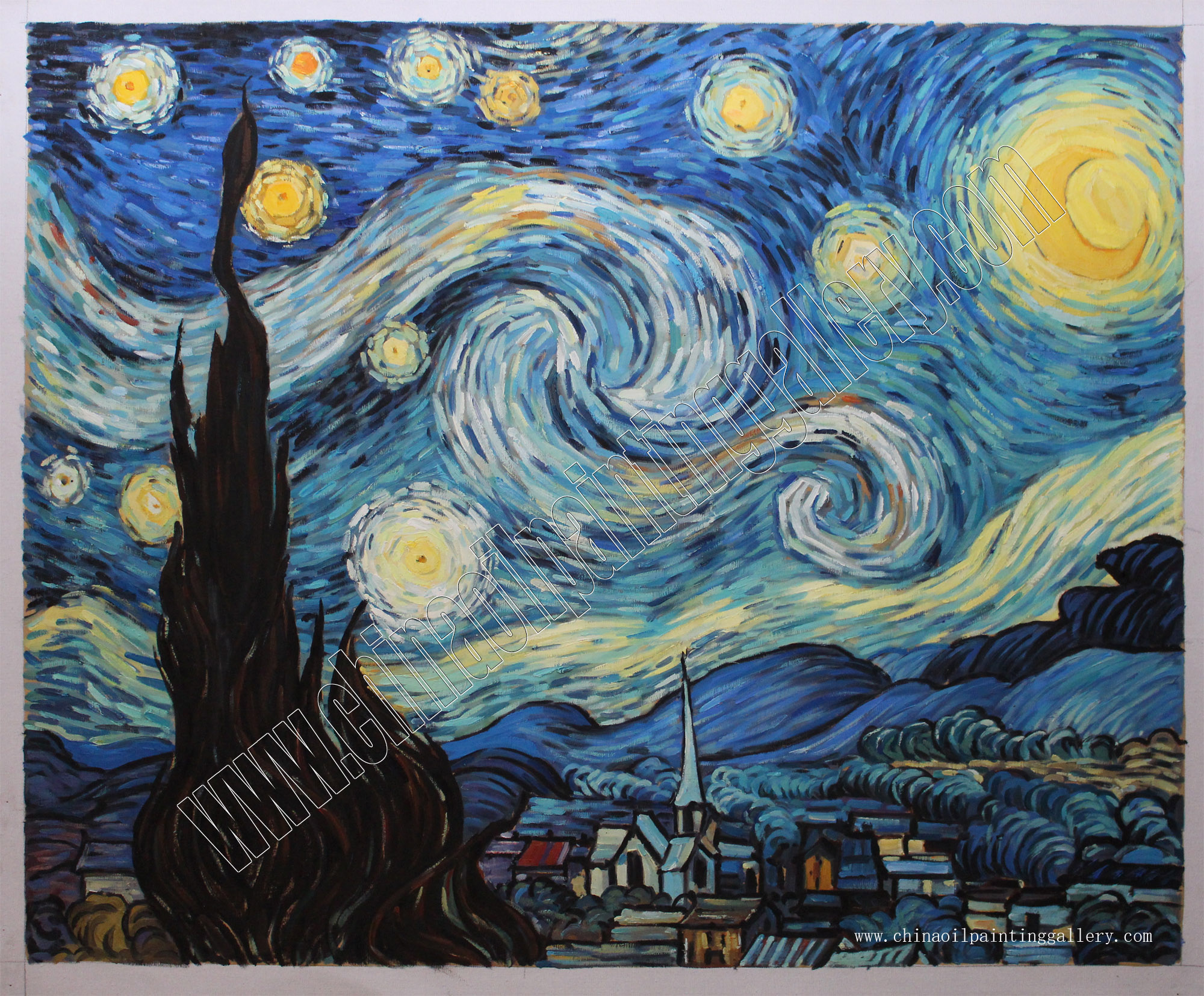 Starry Night Van Gogh Oil Painting Reproduction China Oil