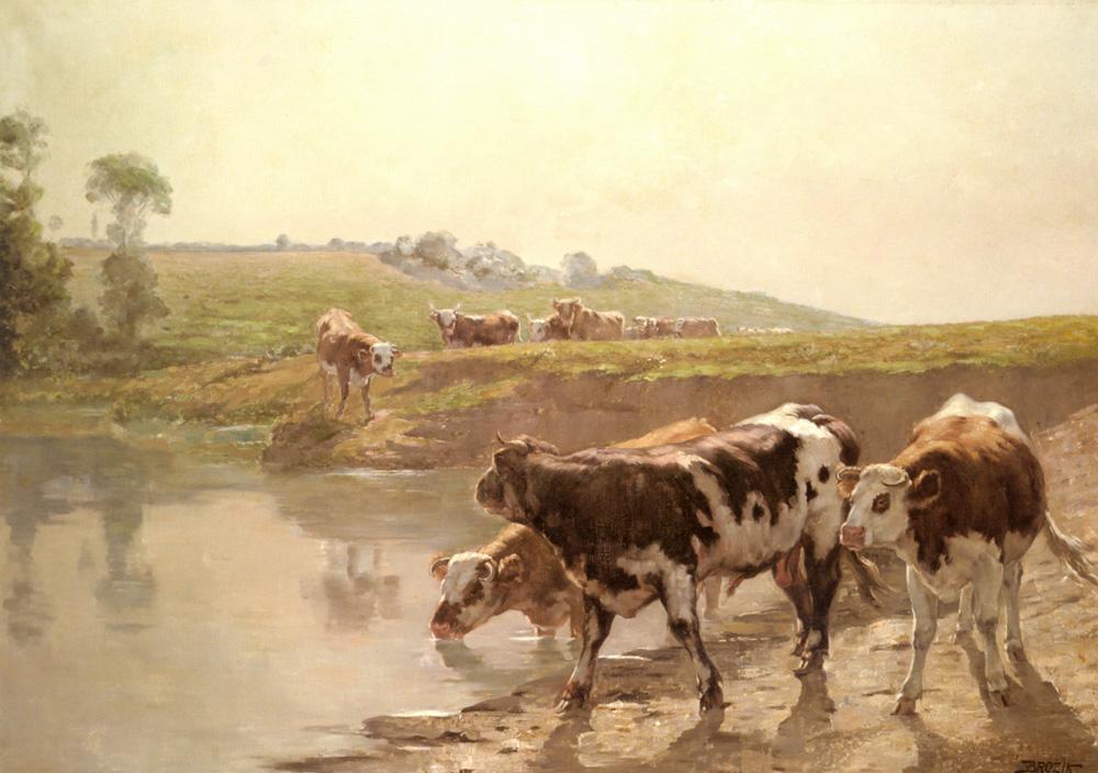 Коровы на водопое. 1851. Художественный музей Уолтерса. Балтимор. США. Коровы в живописи.